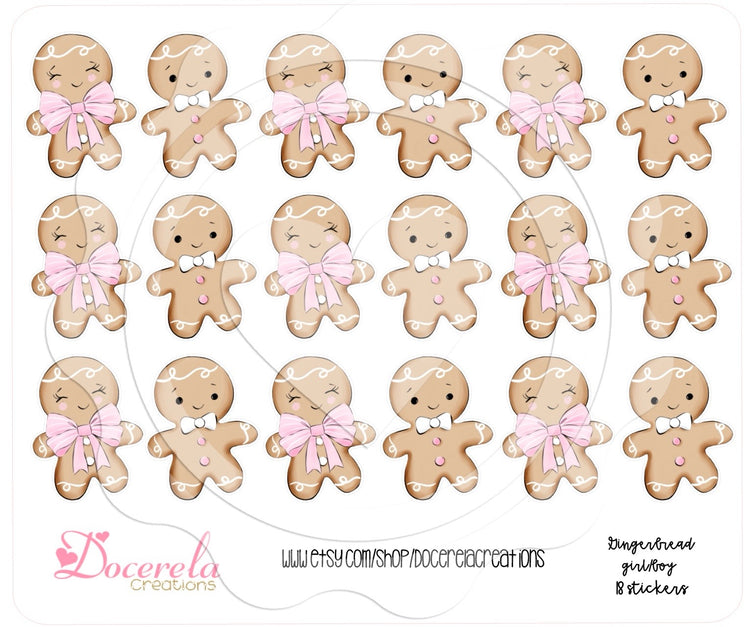 Gingerbread girl/boy stickers