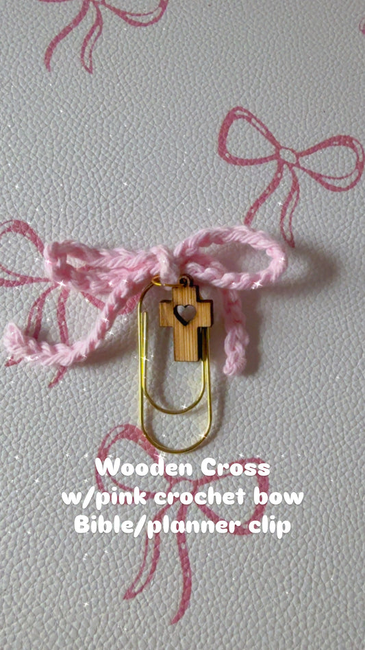 Wooden Cross Bible clip