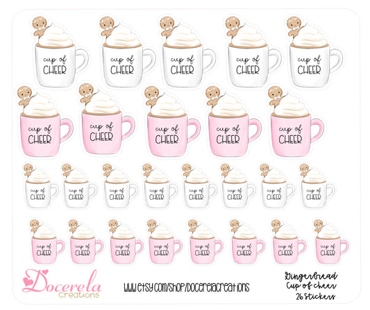 Gingerbread mug stickers