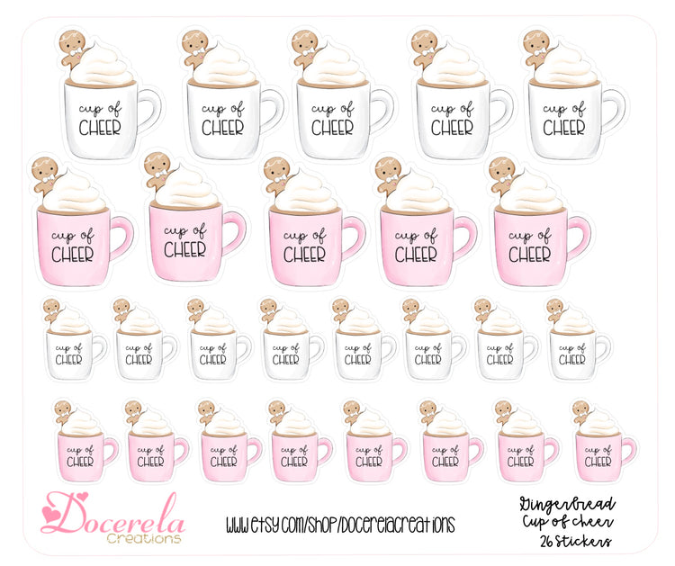Gingerbread mug stickers